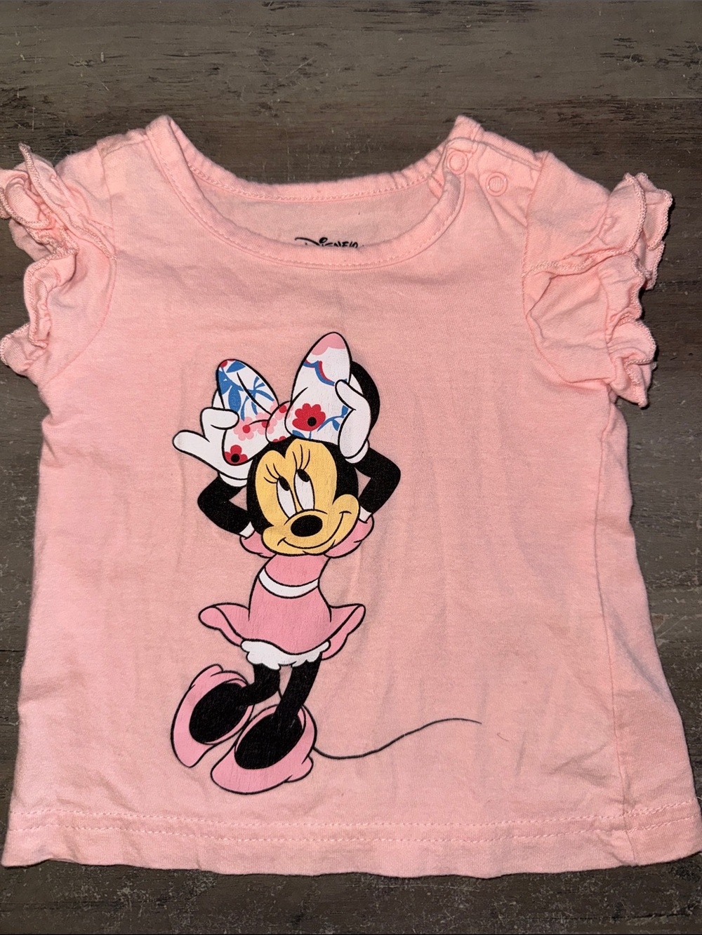 Disney Light Pink Minnie Mouse Graphic Ruffle Sleeve Tee